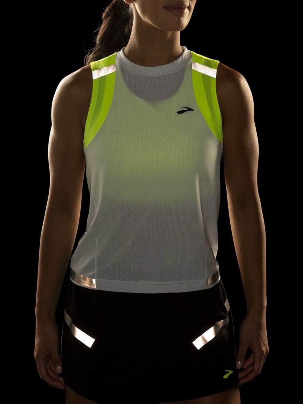 NWT Brooks Carbonite Running Tank with Neon Yellow Accents